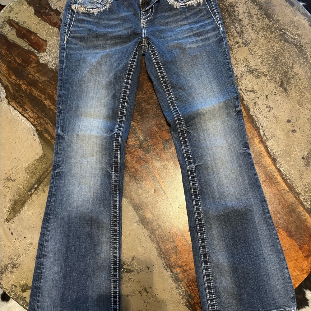Miss Me Blue Flare Wide Leg Jeans